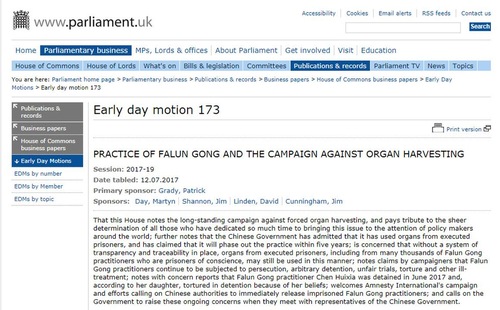 Image for article ​Deputato britannico propone una mozione contro il prelievo forzato di organi