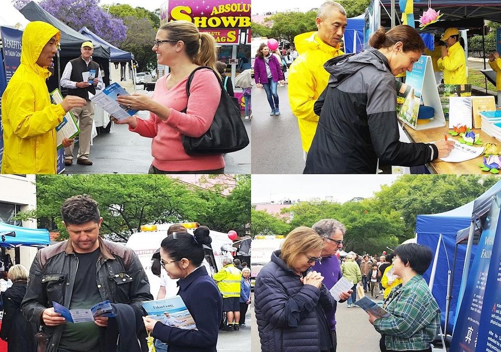 Image for article ​Sydney, Australia: Al Festival di Double Bay Street molte persone imparano il Falun Gong