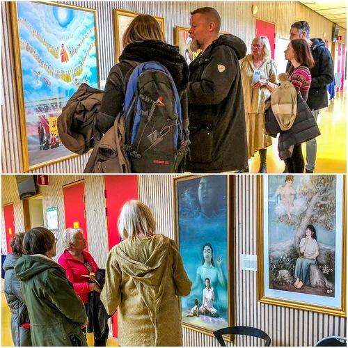Image for article Gli svedesi conoscono la Falun Dafa attraverso la mostra d’Arte Zhen, Shan, Ren