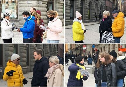 Image for article Stoccolma, Svezia: Le persone mostrano sostegno alla Falun Dafa 