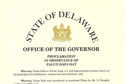 Image for article Delaware: Il governatore proclama il 13 maggio “Giornata della Falun Dafa”