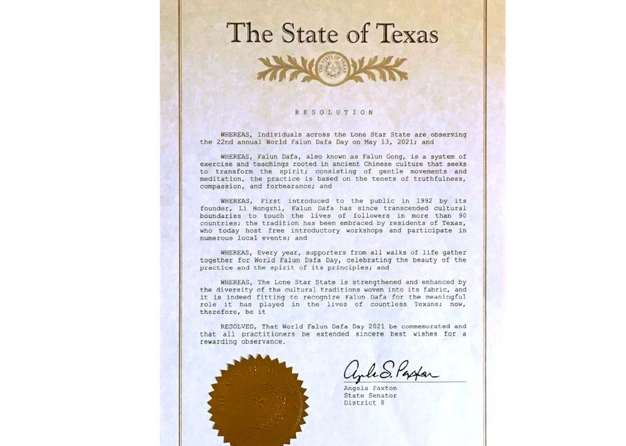 Image for article Dallas, Texas: I legislatori statali riconoscono la Giornata Mondiale della Falun Dafa 