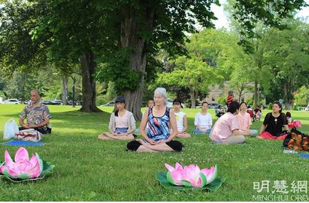 Image for article Canada: Pratica di gruppo alle cascate del Niagara, turisti internazionali apprendono la Falun Dafa