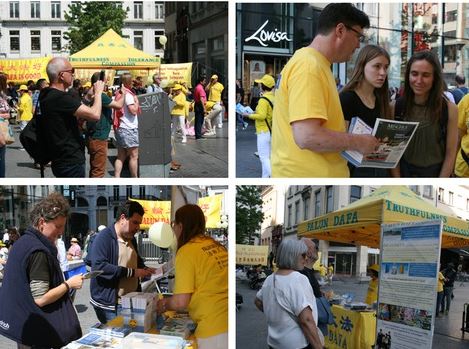 Image for article Belgio: I praticanti e il pubblico celebrano la Giornata della Falun Dafa 