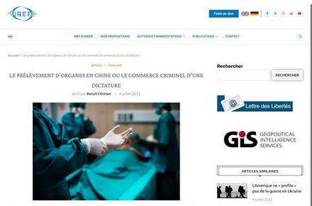 Image for article Francia: Articolo di un gruppo di riflessione chiede la fine dell'atrocità del prelievo di organi in Cina