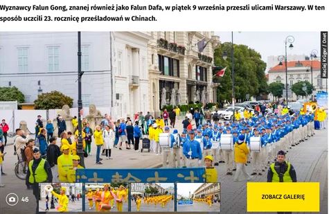 Image for article Varsavia, Polonia: I media riferiscono sulle sfilate del Falun Gong nella capitale polacca