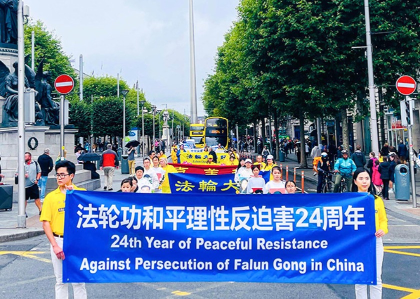 Image for article Irlanda: Le persone lodano la Falun Dafa durante la parata e la manifestazione a Dublino