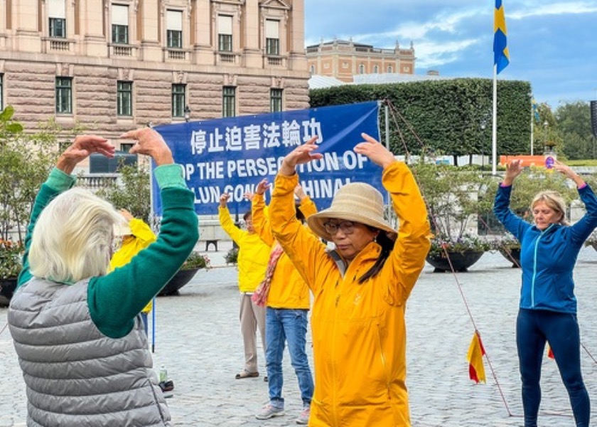 Image for article Svezia: Presentazione della Falun Dafa durante le celebrazioni per il 50º anniversario del Re