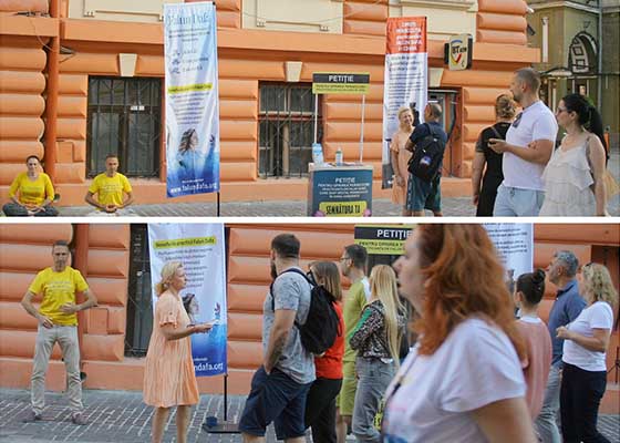 Image for article Brașov, Romania: La gente mostra sostegno per la Falun Dafa e per fermare la persecuzione in Cina