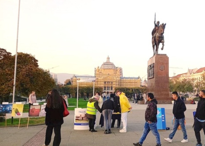 Image for article Croazia: La gente condanna la persecuzione della Falun Dafa alla Giornata dell'Informazione a Zagabria