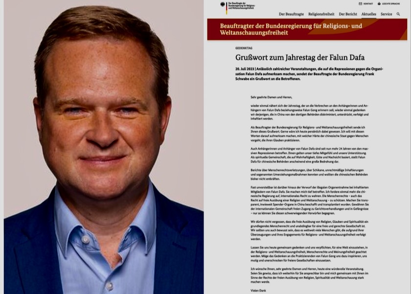 Image for article Germania: Il Commissario del governo federale per la libertà religiosa e di credo rilascia una dichiarazione a sostegno del Falun Gong