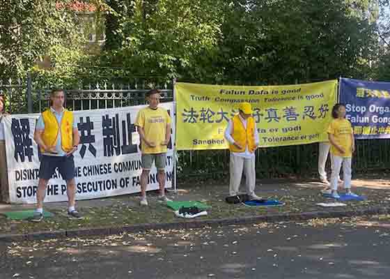 Image for article 26 anni di perseveranza: I praticanti del Falun Gong protestano contro la persecuzione davanti all'ambasciata danese