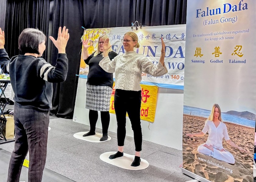 Image for article Svezia: Presentazione della Falun Dafa alla fiera della salute di Solna