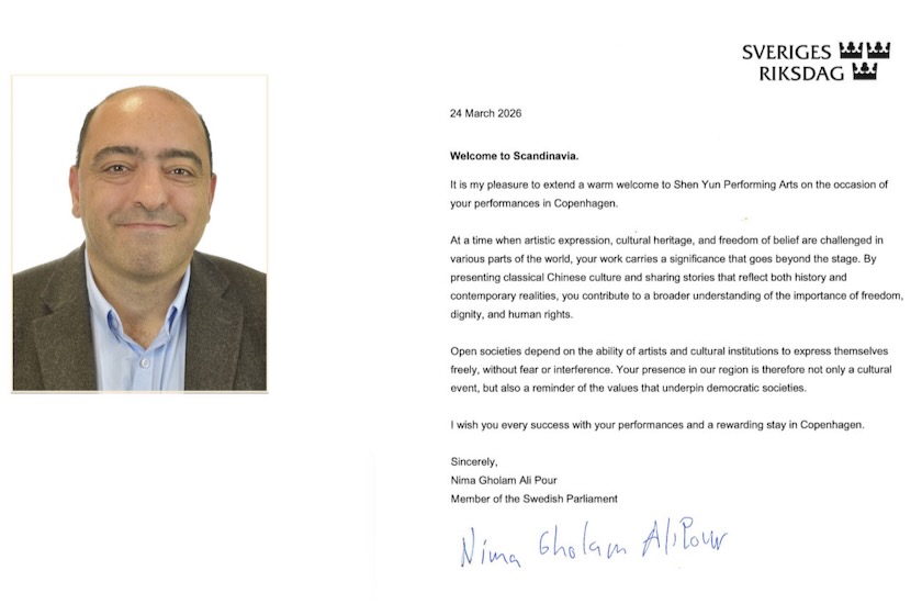 Image for article Un membro del Parlamento svedese augura successo a Shen Yun