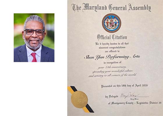 Image for article Deputato dello Stato del Maryland: Shen Yun Performing Arts diffonde una cultura e un'arte meravigliose in ogni angolo del mondo