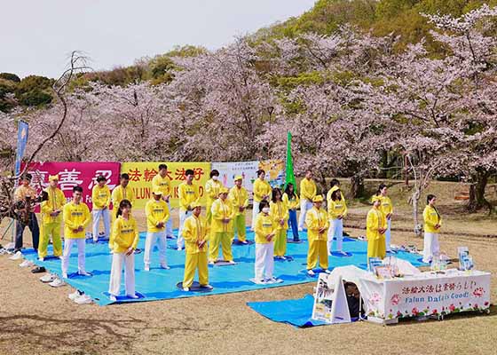 Image for article Toyota City, Giappone: Presentazione della Falun Dafa durante il Festival dei ciliegi in fiore